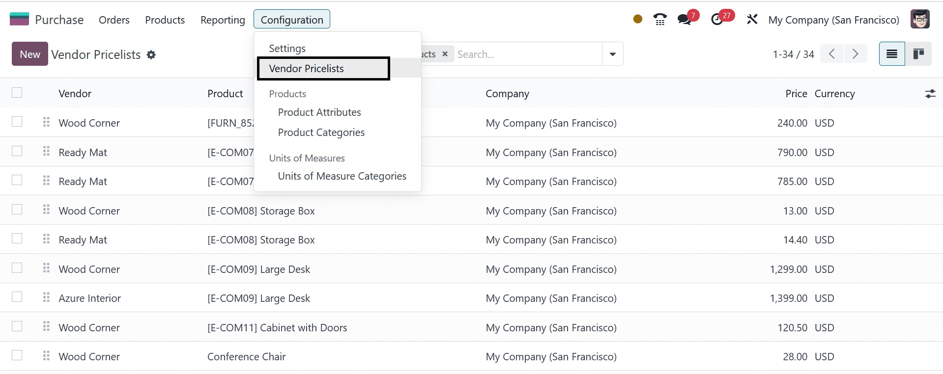 How to Setup Vendor Pricelist in Odoo 17 Purchase-cybrosys