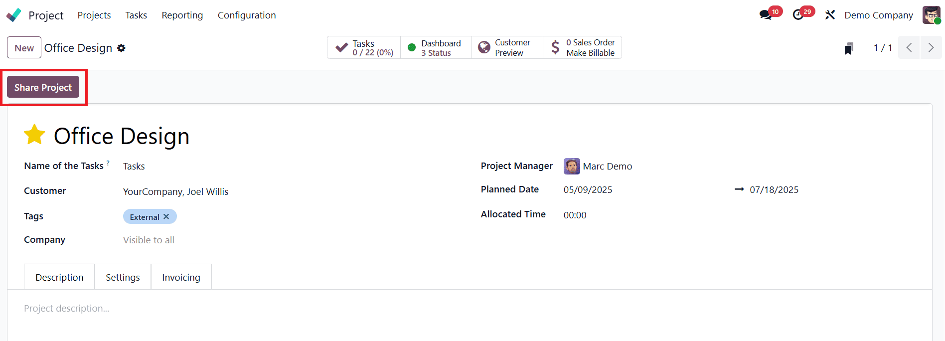 How to Share Your Projects in Odoo 18 Project-cybrosys