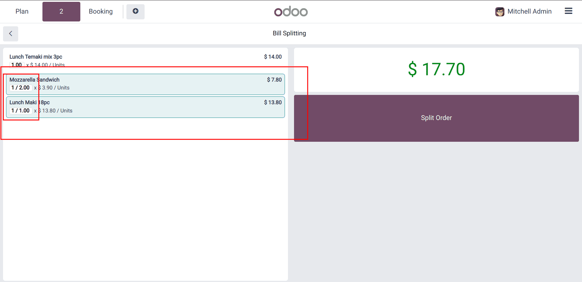 How to Split Restaurant Bills in Odoo 18 Point of Sale-cybrosys