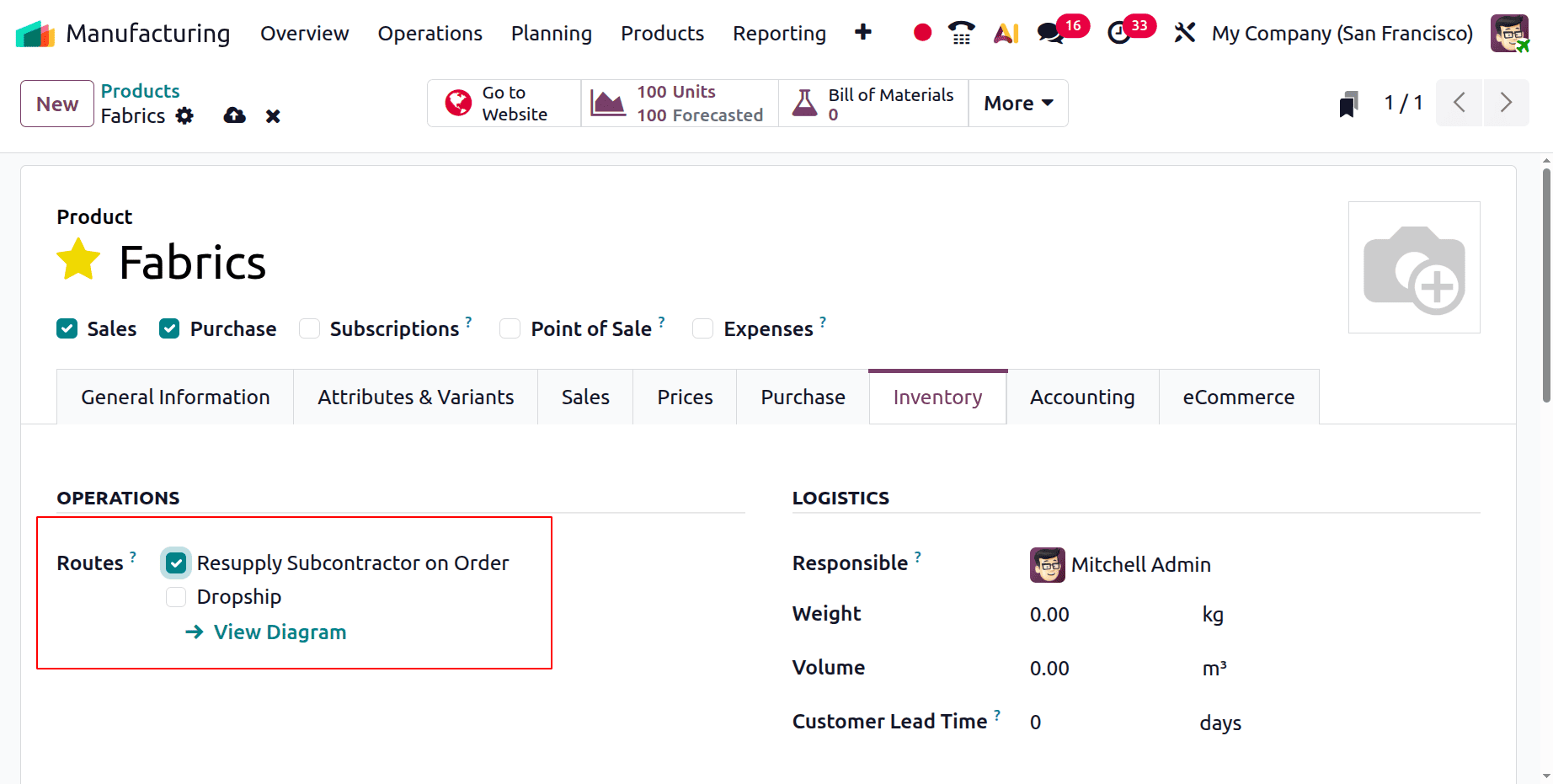 How to Subcontract Product Manufacturing in Odoo 19-cybrosys