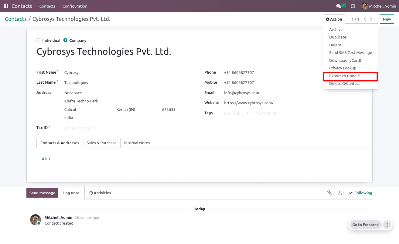 How to Sync Google Contacts with Odoo 16-cybrosys