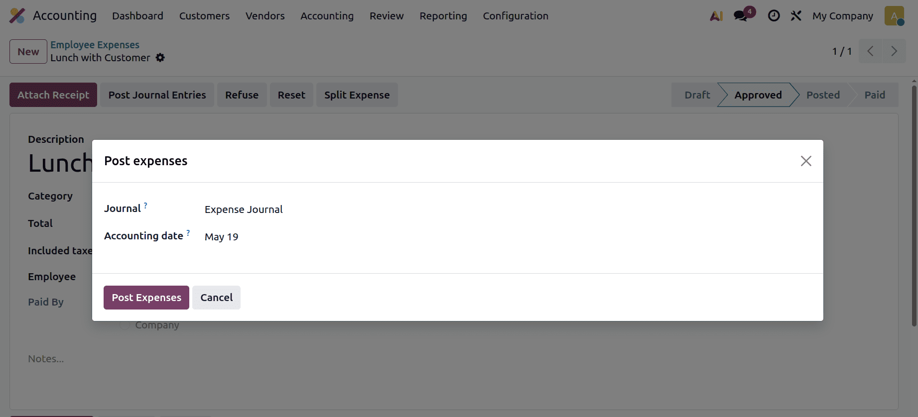 How to Track and Reimburse Employee Expenses in Odoo 19 Accounting-cybrosys