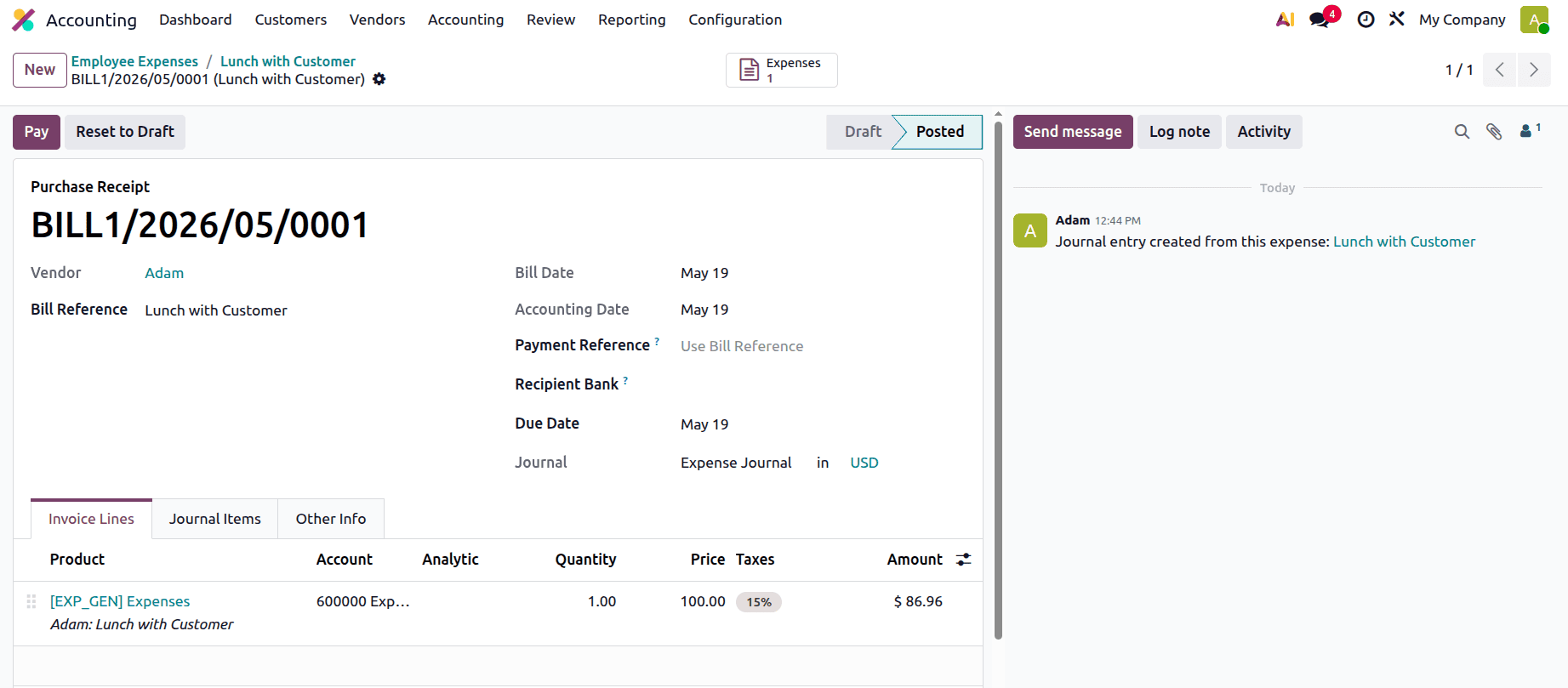 How to Track and Reimburse Employee Expenses in Odoo 19 Accounting-cybrosys