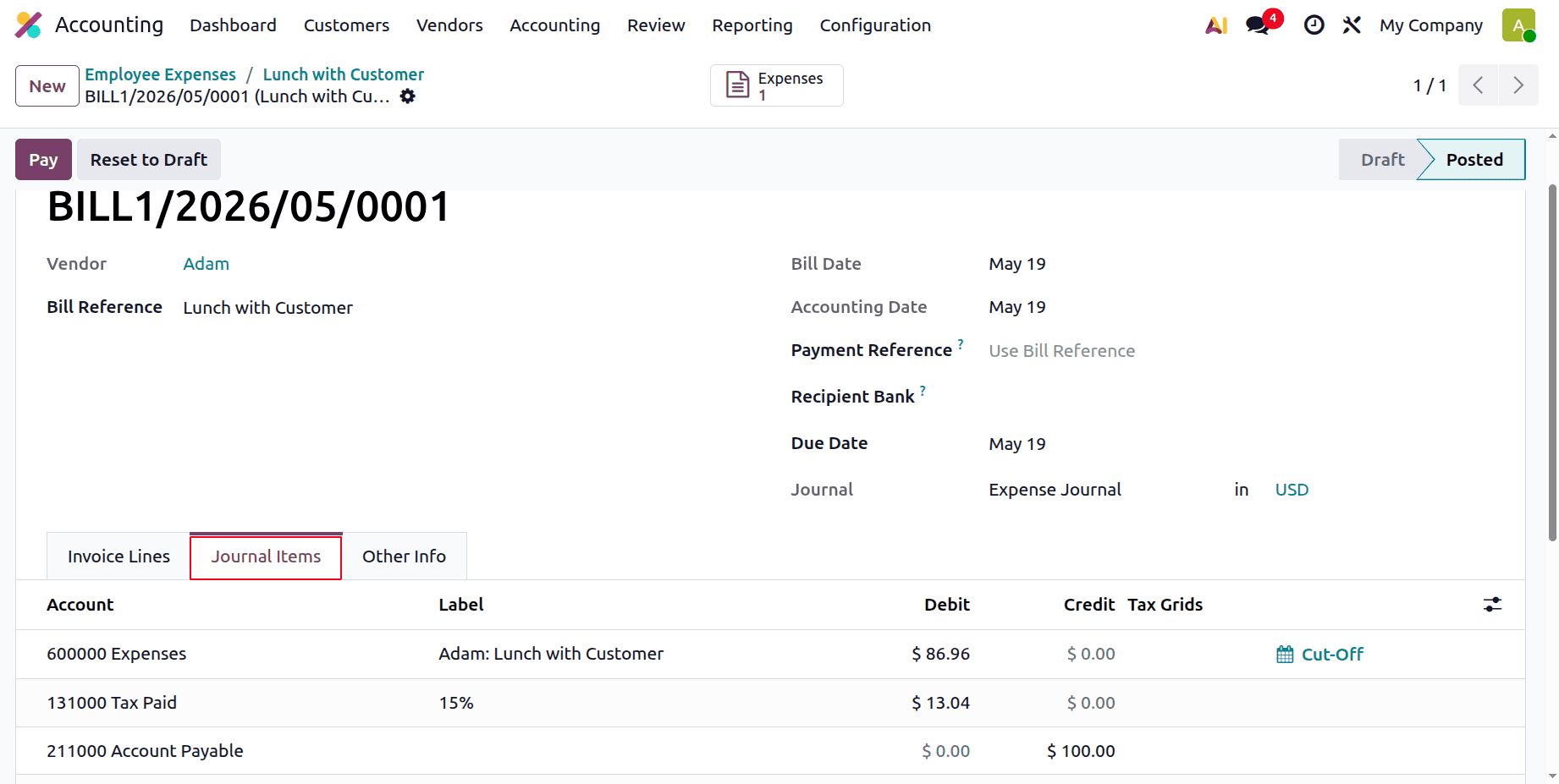How to Track and Reimburse Employee Expenses in Odoo 19 Accounting-cybrosys