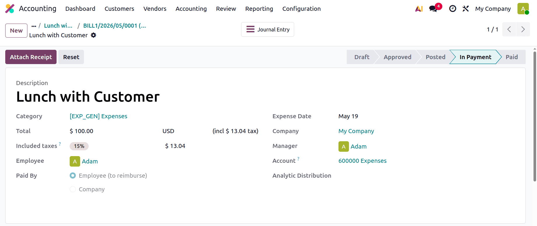 How to Track and Reimburse Employee Expenses in Odoo 19 Accounting-cybrosys
