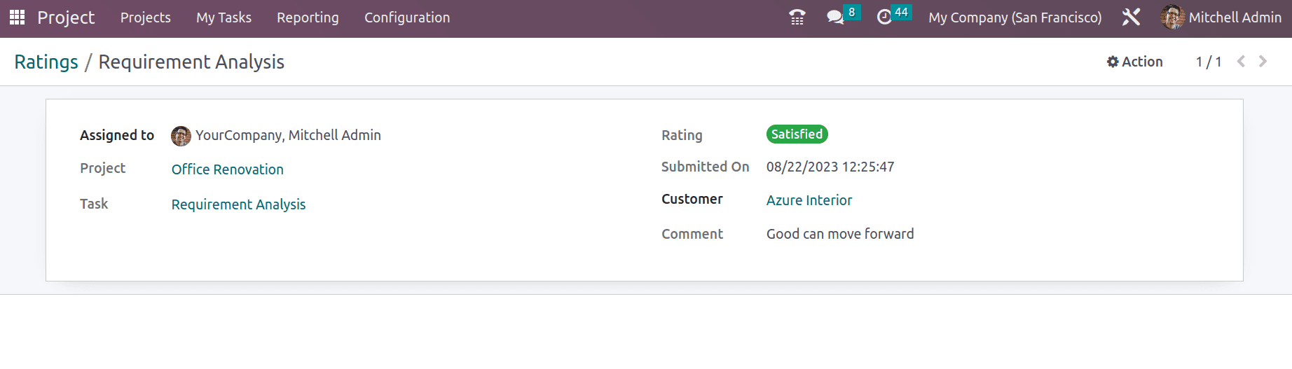 How to Track Customer Satisfaction on Tasks With Odoo 16 Project App-cybrosys