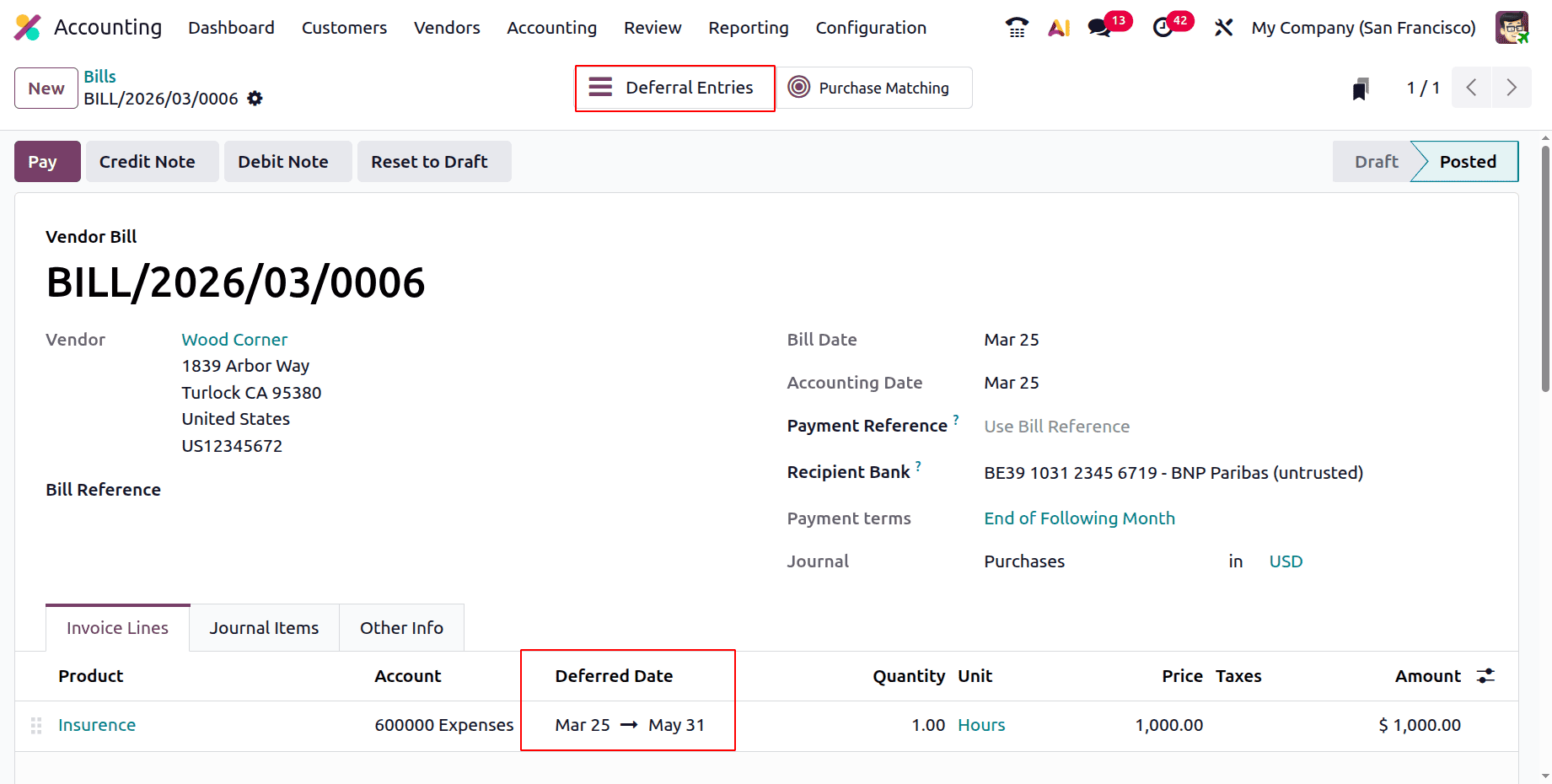 How to Track Deferred Expense Entries in Odoo 19 Accounting-cybrosys
