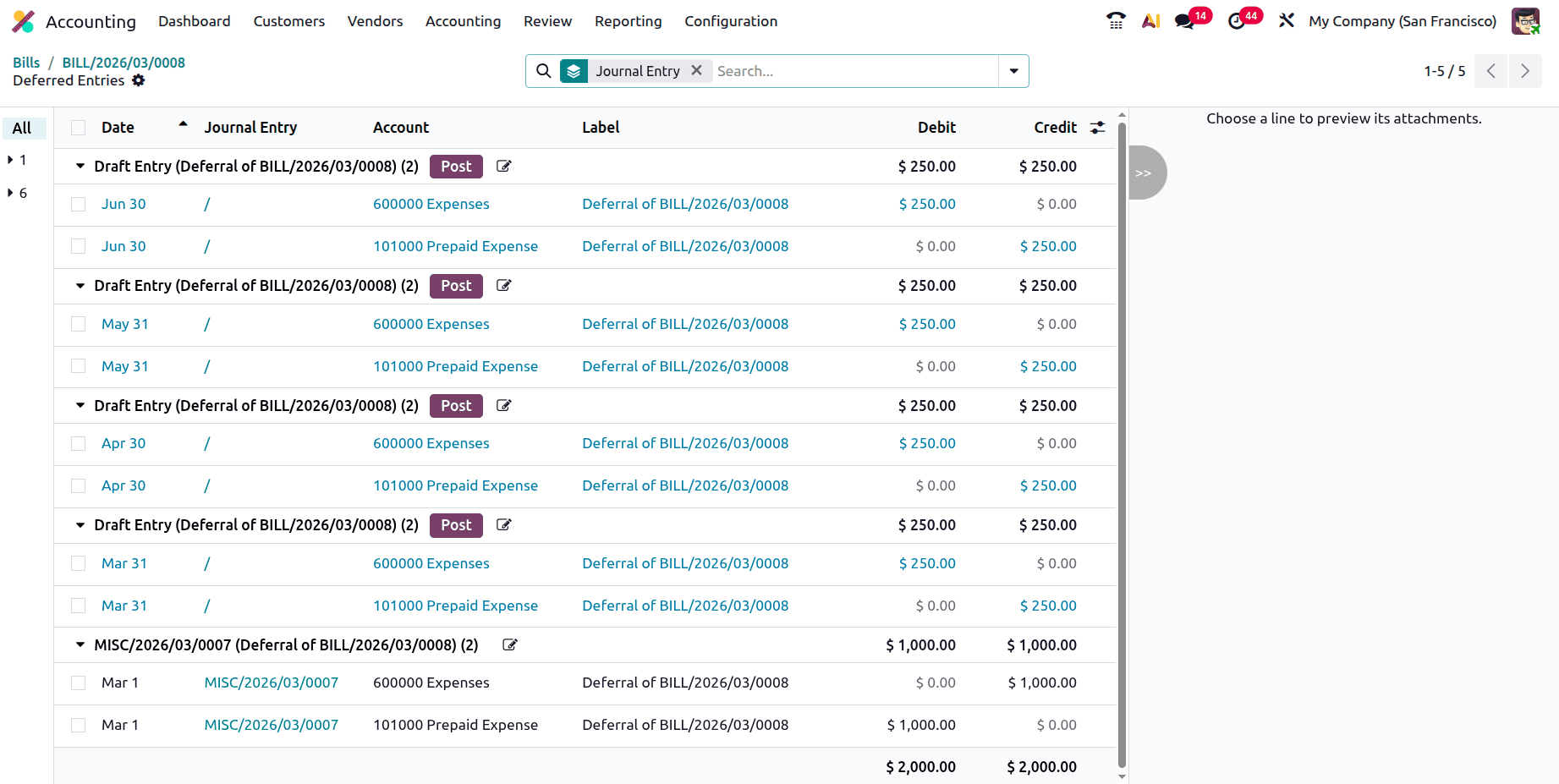 How to Track Deferred Expense Entries in Odoo 19 Accounting-cybrosys