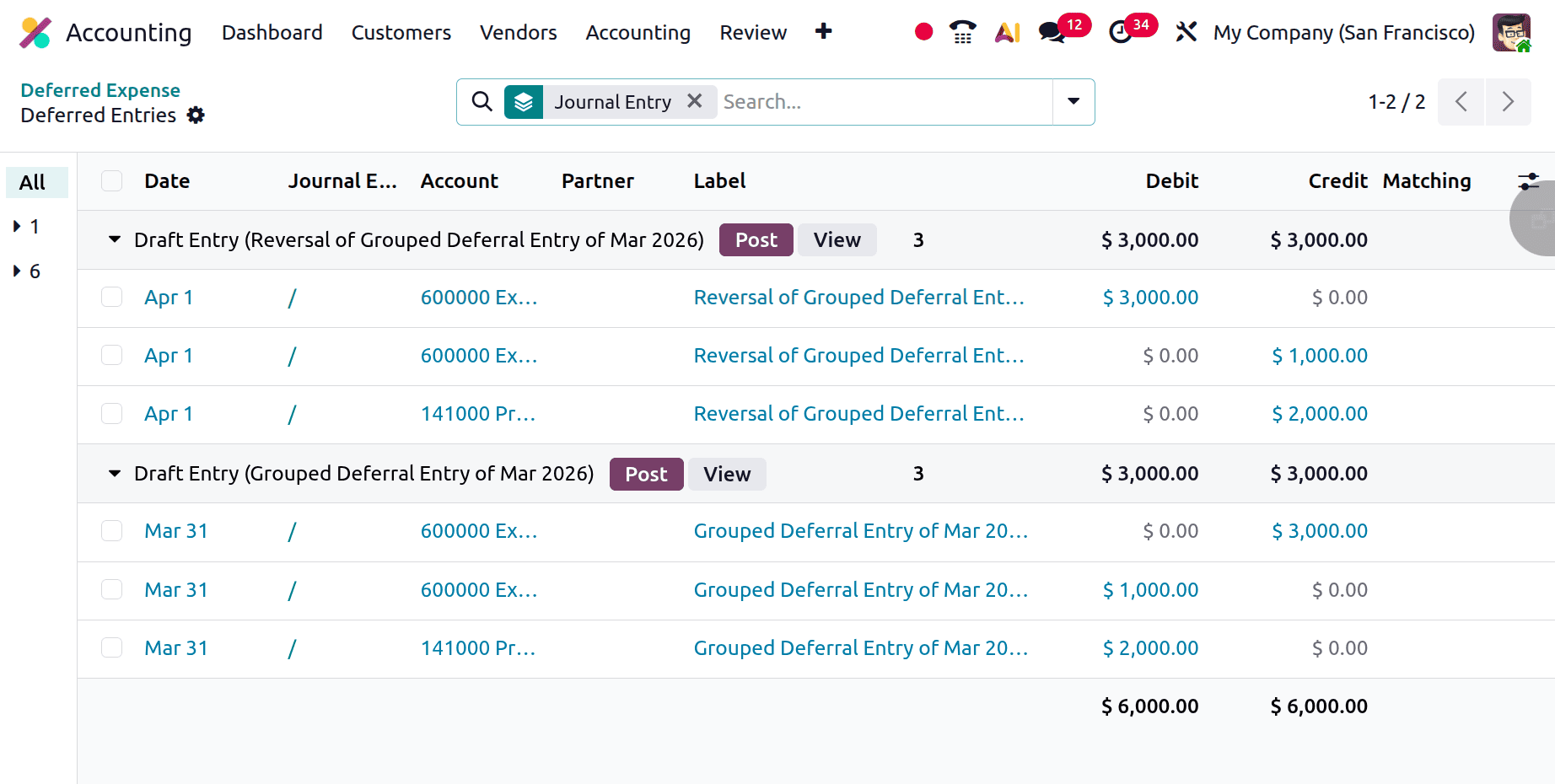 How to Track Deferred Expense Entries in Odoo 19 Accounting-cybrosys