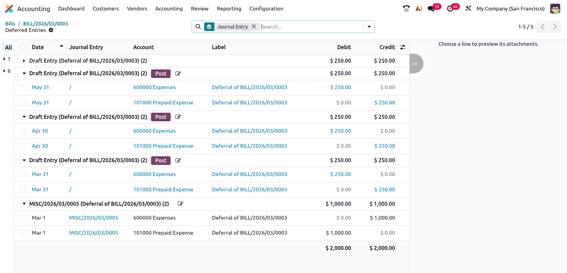How to Track Deferred Expense Entries in Odoo 19 Accounting-cybrosys