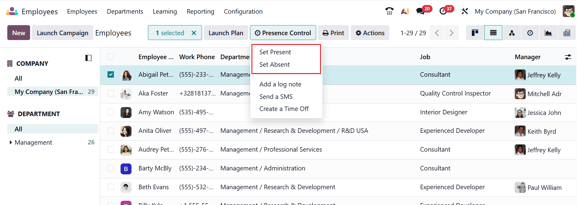 How to Track Employee Presence and Attendance in Odoo 19-cybrosys