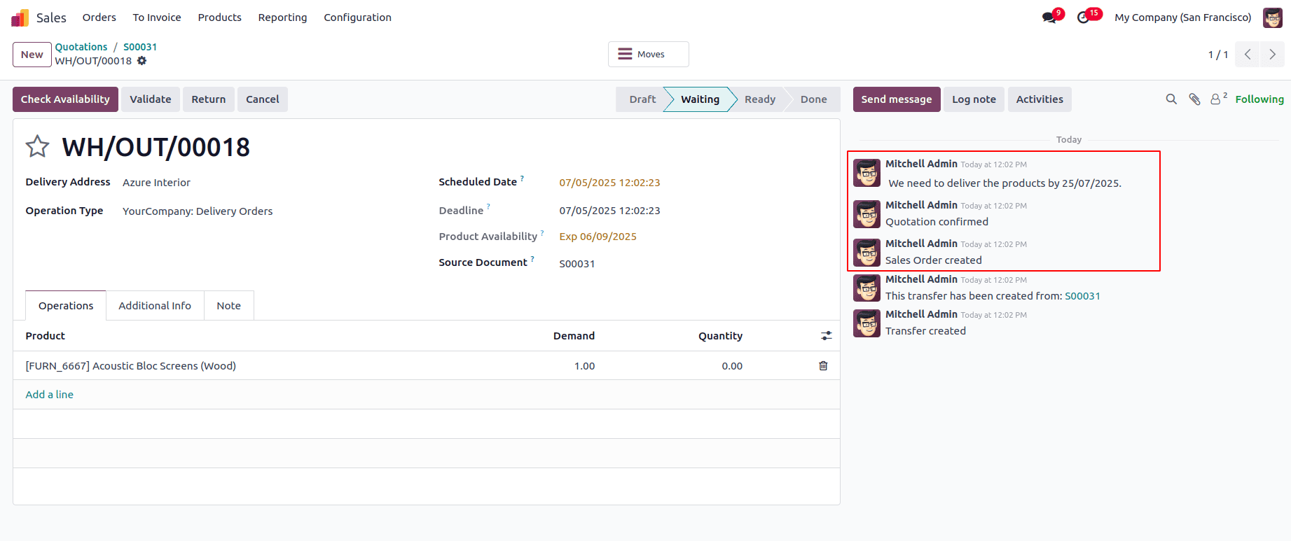 How to Transfer Chatter History from Sales to Delivery in Odoo 18-cybrosys