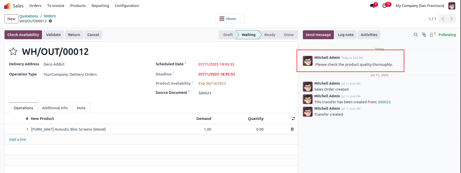 How to Transfer Chatter History from Sales to Delivery in Odoo 18-cybrosys