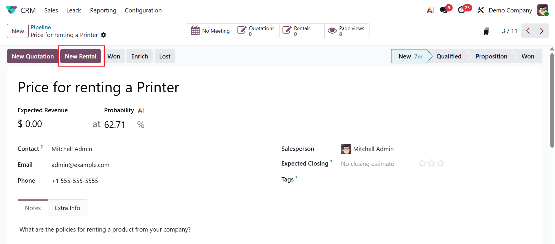 How to turn Leads into Rental Requests in Odoo 19-cybrosys