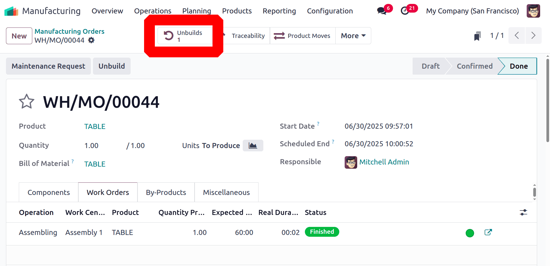 How to Unbuild a Manufacturing Order in Odoo 18-cybrosys