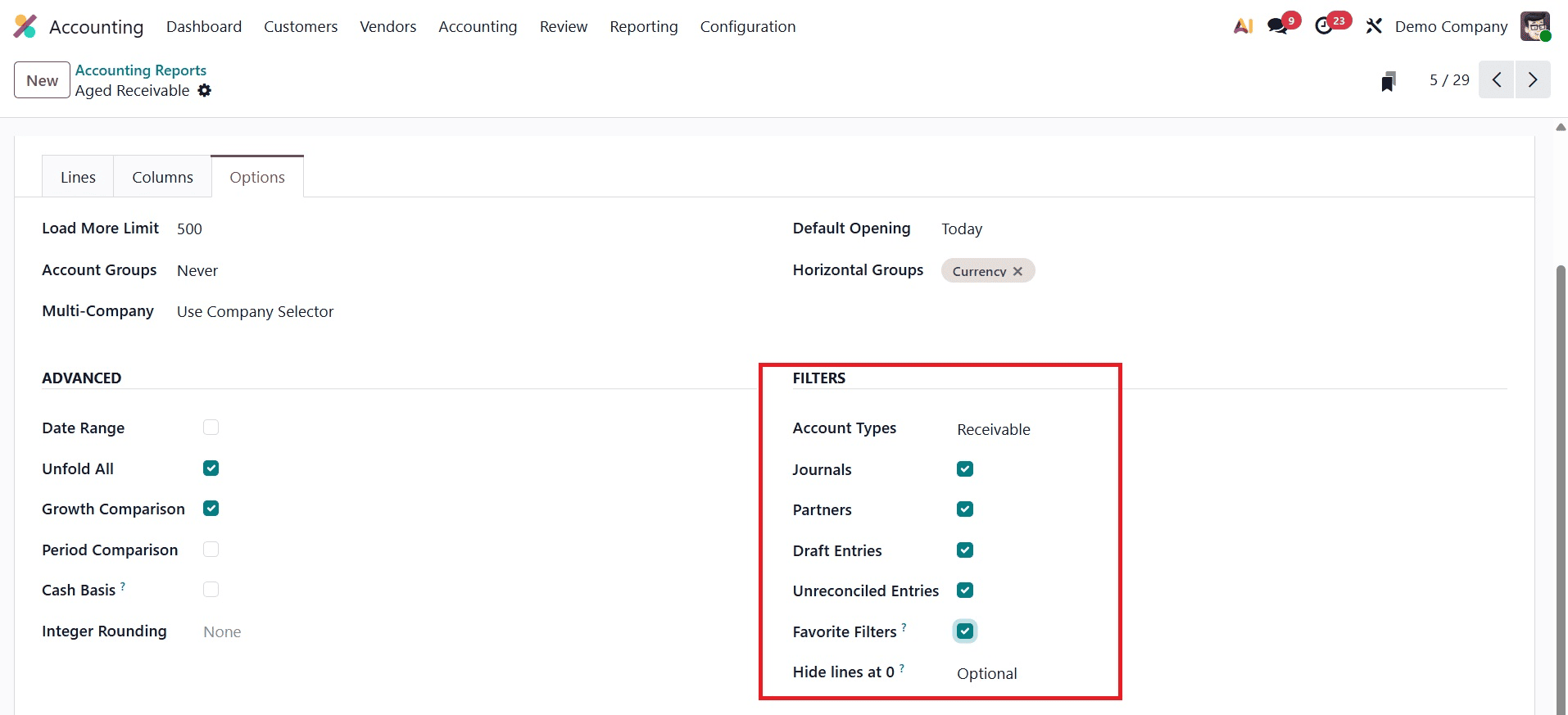 How to Use and Customize Accounting Reports in Odoo 19 Accounting-cybrosys