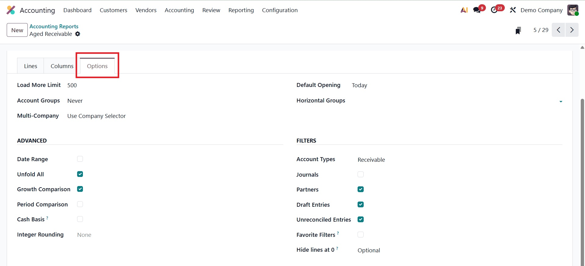 How to Use and Customize Accounting Reports in Odoo 19 Accounting-cybrosys