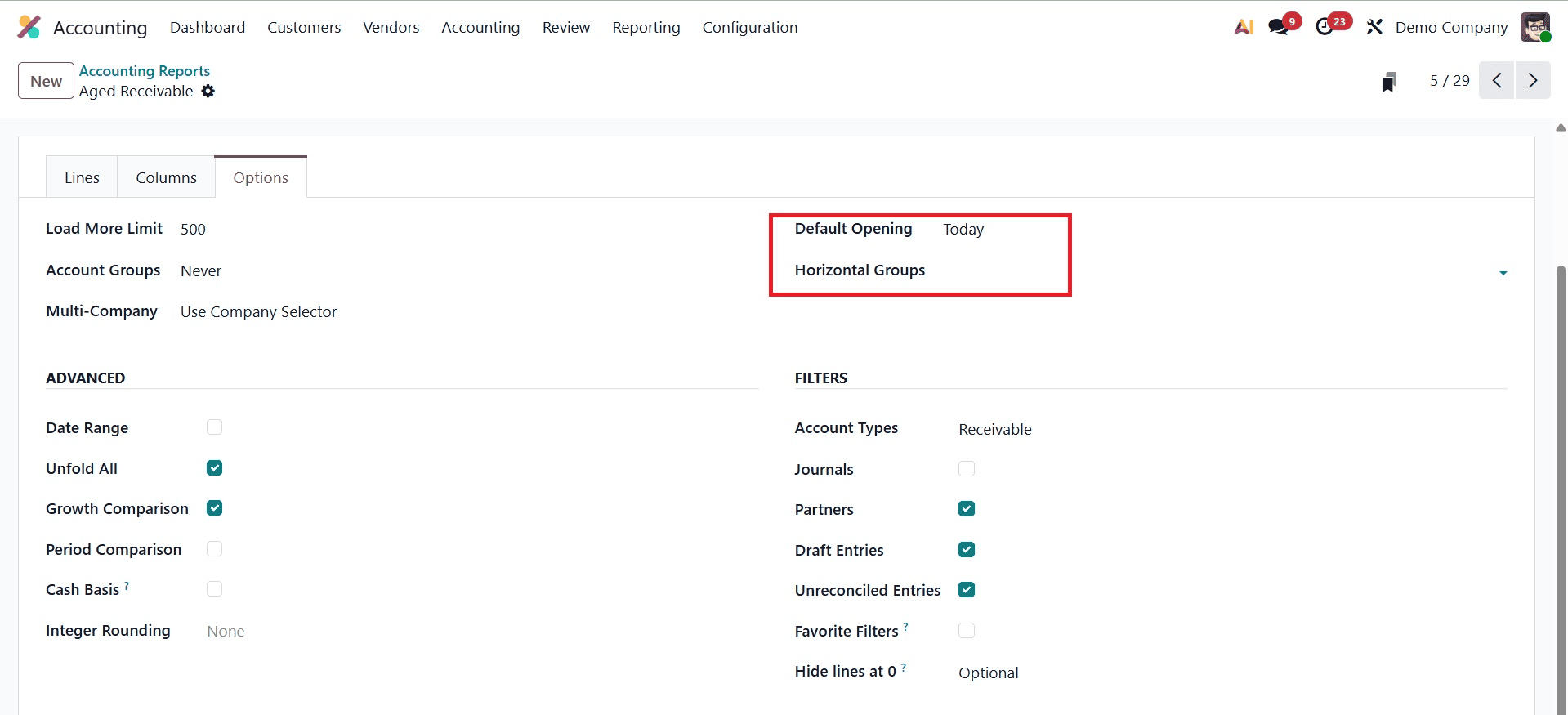 How to Use and Customize Accounting Reports in Odoo 19 Accounting-cybrosys