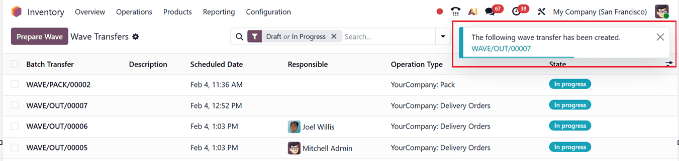 How to Use Batch and Wave Transfers in Odoo 19 Inventory-cybrosys