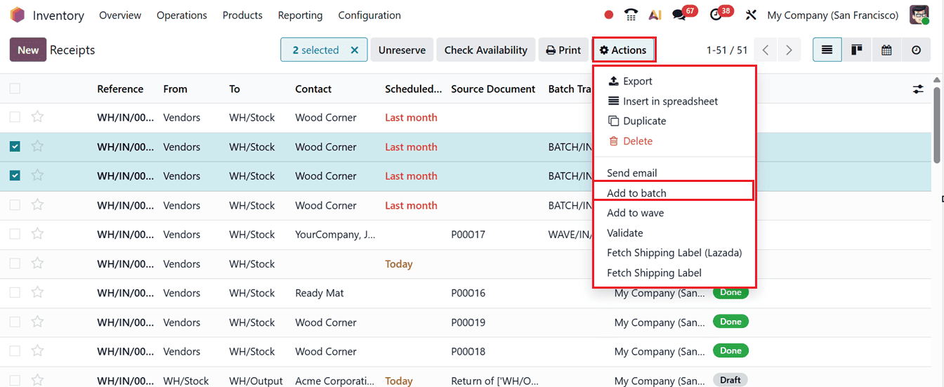 How to Use Batch and Wave Transfers in Odoo 19 Inventory-cybrosys