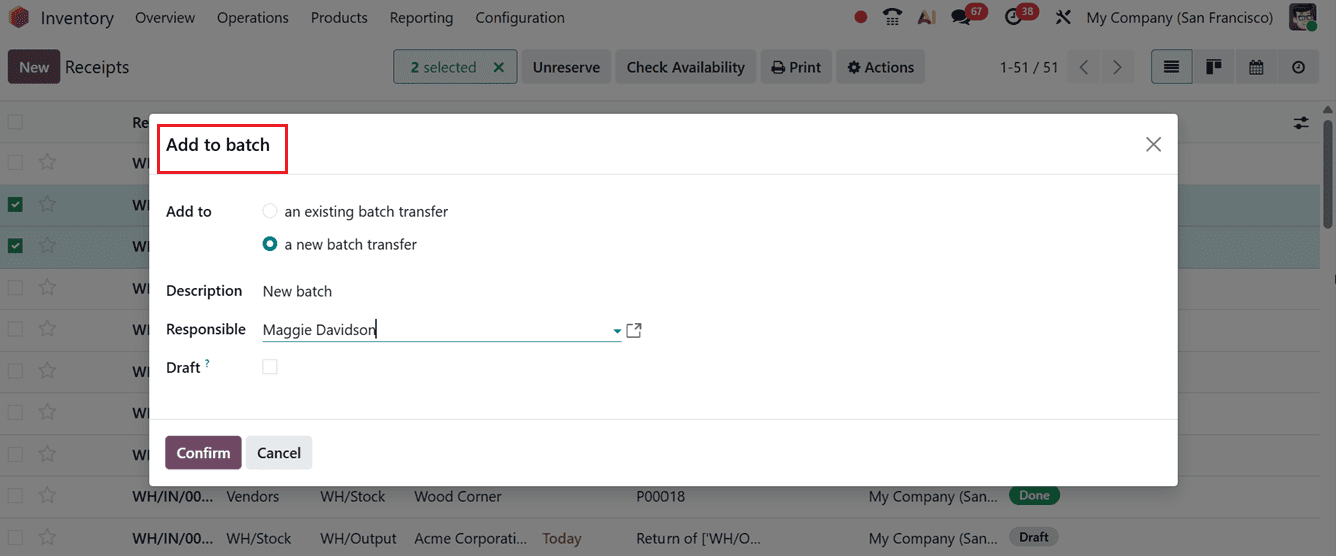 How to Use Batch and Wave Transfers in Odoo 19 Inventory-cybrosys