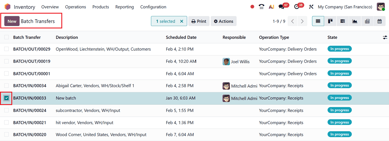 How to Use Batch and Wave Transfers in Odoo 19 Inventory-cybrosys
