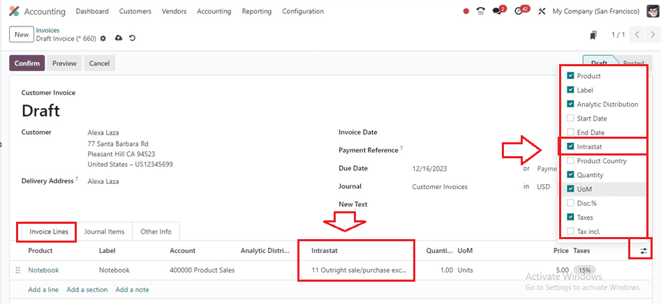 How to Use Intrastat in the Odoo 17 Accounting-cybrosys