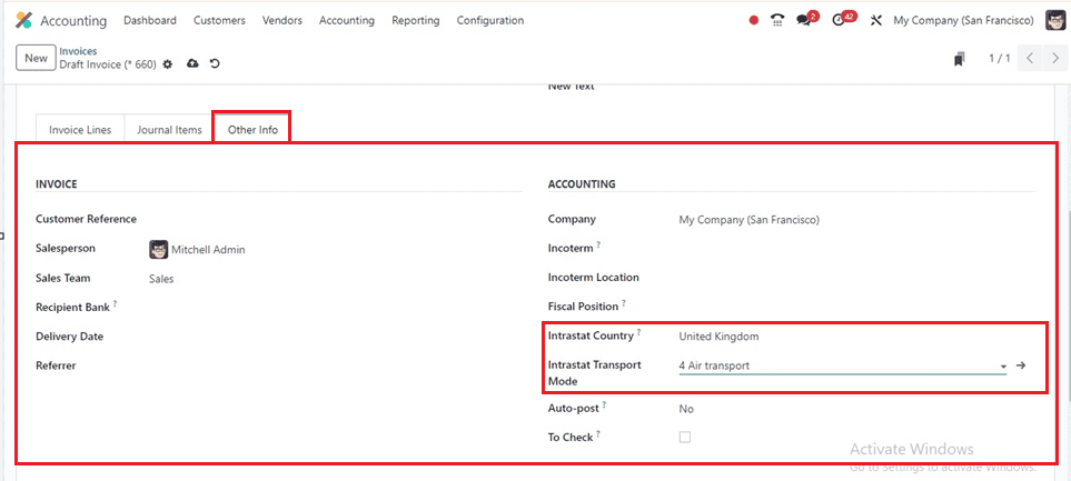 How to Use Intrastat in the Odoo 17 Accounting-cybrosys