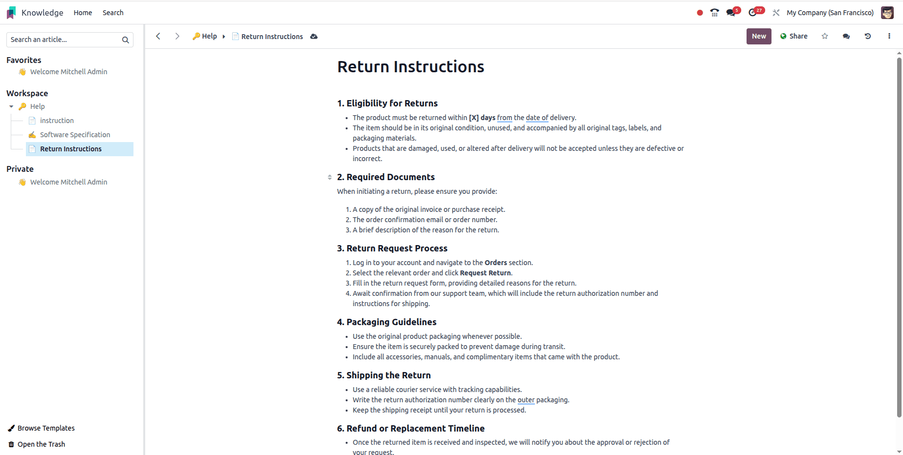 How to Use Knowledge Articles for Helpdesk Management in Odoo 18-cybrosys