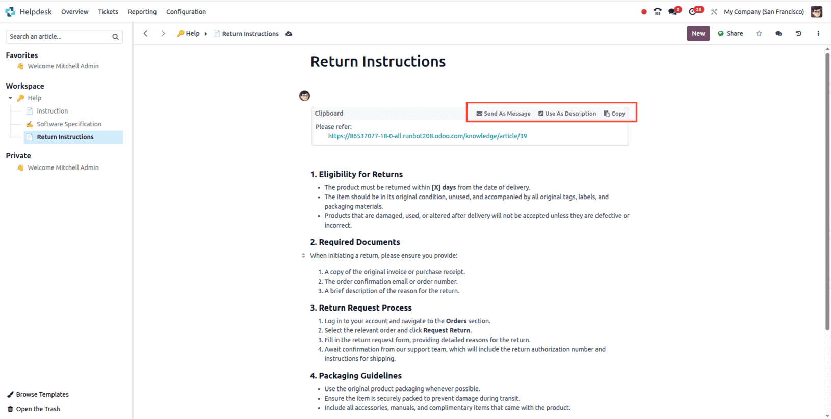 How to Use Knowledge Articles for Helpdesk Management in Odoo 18-cybrosys
