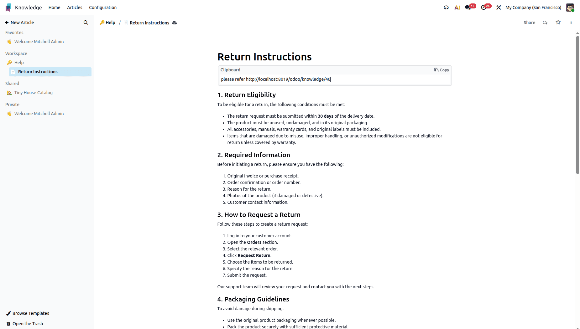 How to Use Knowledge Articles for Helpdesk Management in Odoo 19-cybrosys