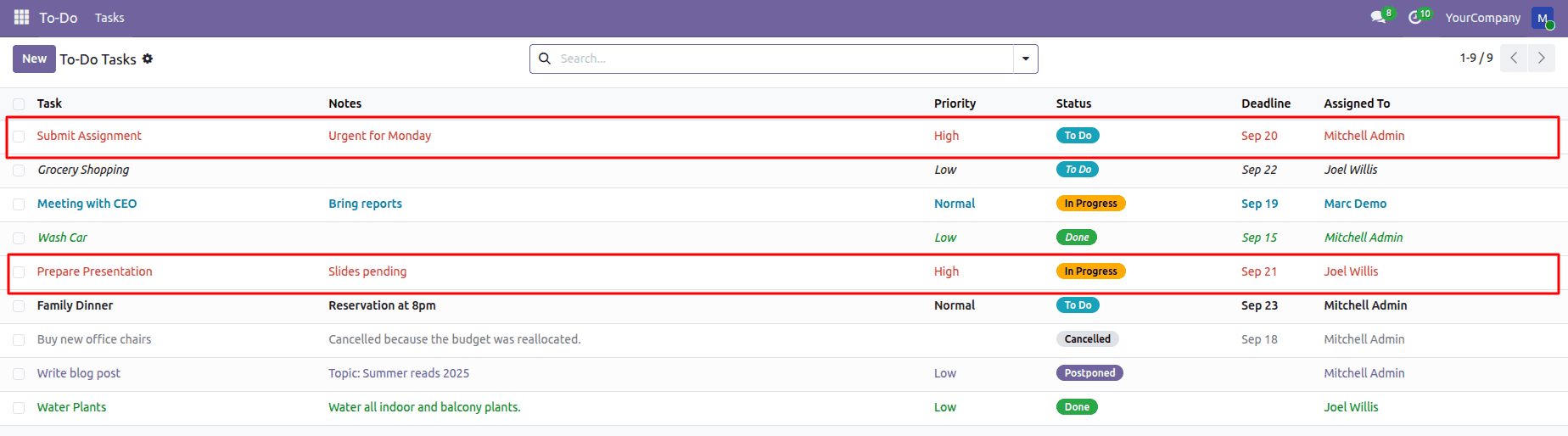 How to Use List (Tree) View Decoration Attributes in Odoo 19-cybrosys