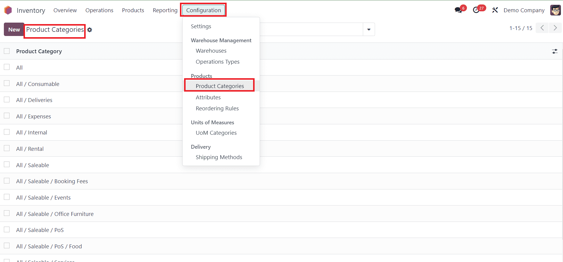 How to Use Product Categories in Odoo 17 Inventory-cybrosys