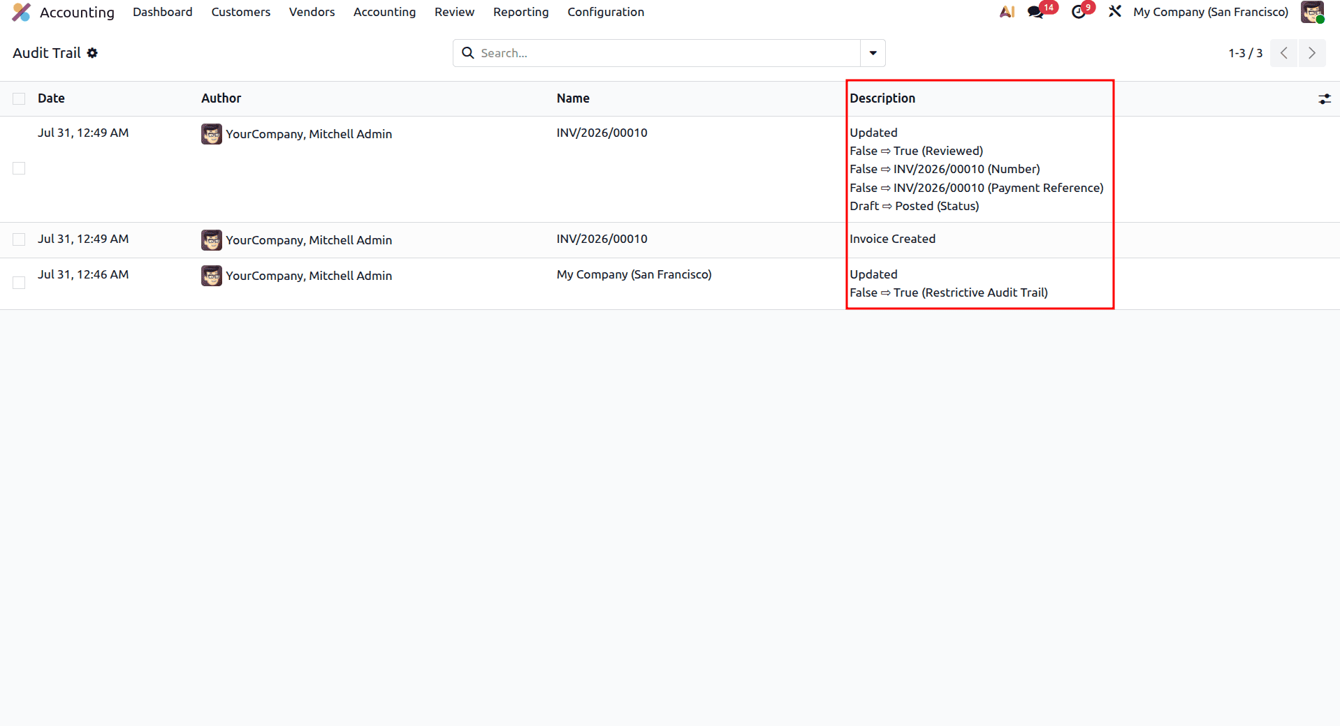 How to Use Restrictive Audit Trails in Odoo 19 Accounting-cybrosys