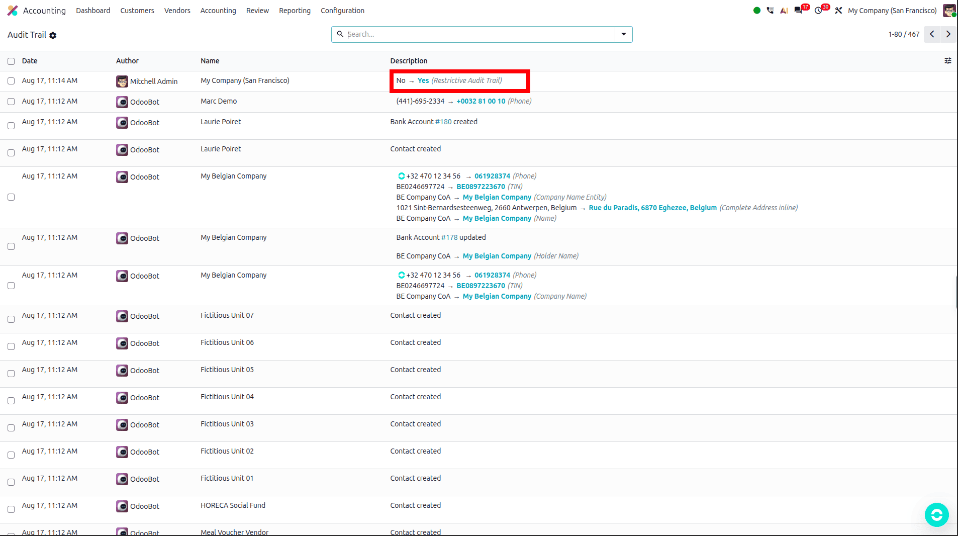 How to Use Restrictive Audit Trails in Odoo 19 Accounting-cybrosys