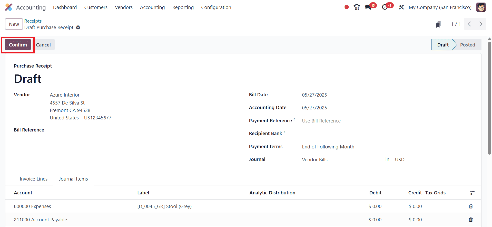 How to Use Sales Receipt & Purchase Receipt in Odoo 18 Accounting-cybrosys