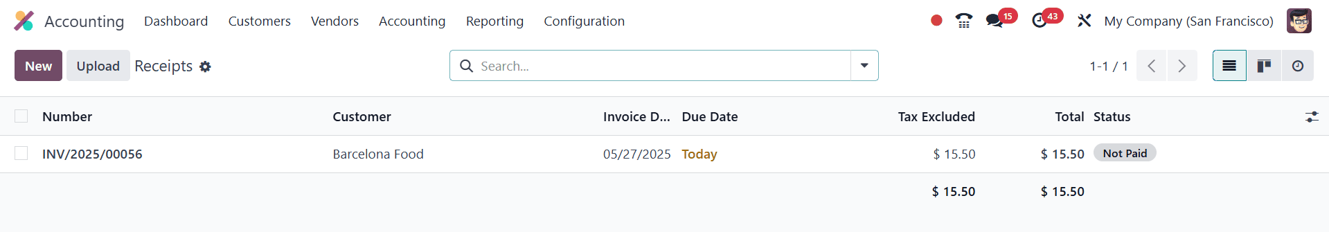 How to Use Sales Receipt & Purchase Receipt in Odoo 18 Accounting-cybrosys