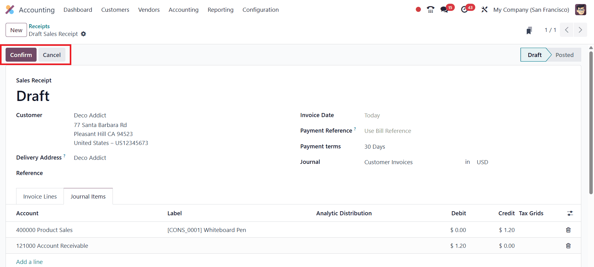 How to Use Sales Receipt & Purchase Receipt in Odoo 18 Accounting-cybrosys