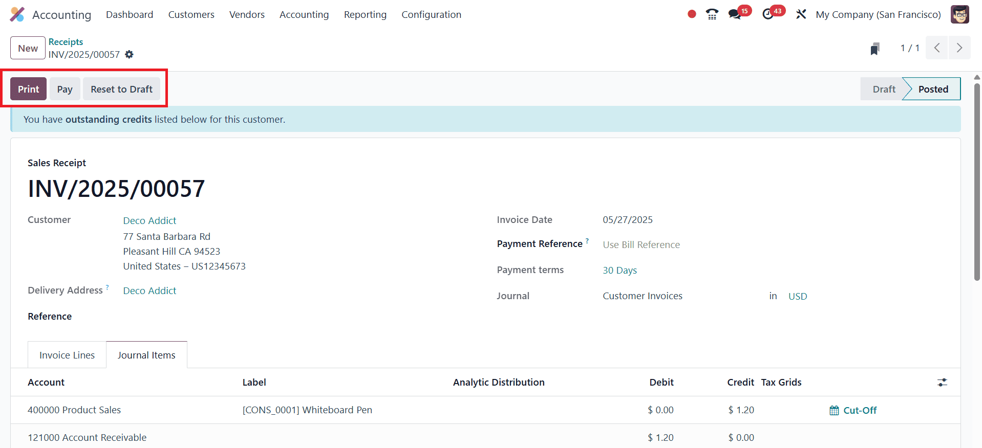 How to Use Sales Receipt & Purchase Receipt in Odoo 18 Accounting-cybrosys