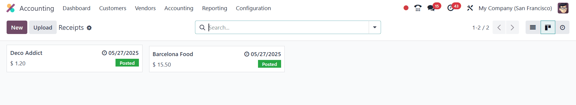 How to Use Sales Receipt & Purchase Receipt in Odoo 18 Accounting-cybrosys