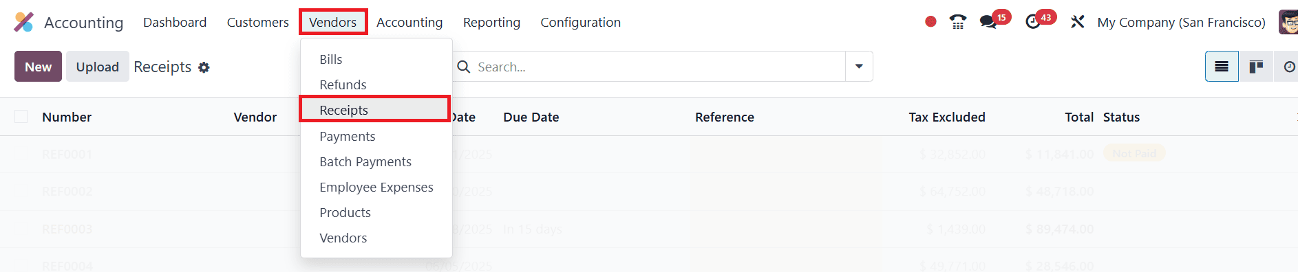 How to Use Sales Receipt & Purchase Receipt in Odoo 18 Accounting-cybrosys