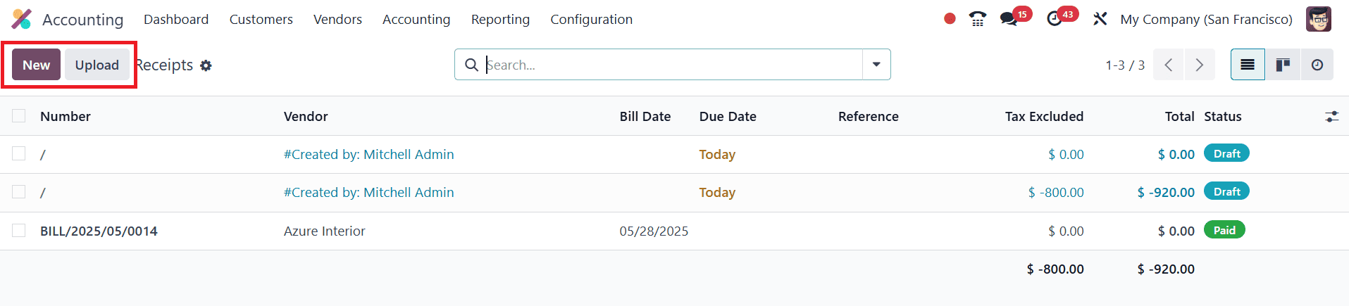 How to Use Sales Receipt & Purchase Receipt in Odoo 18 Accounting-cybrosys