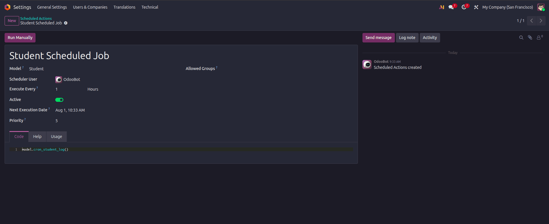How to Use Scheduled Actions in Odoo 19 for Recurring Tasks-cybrosys