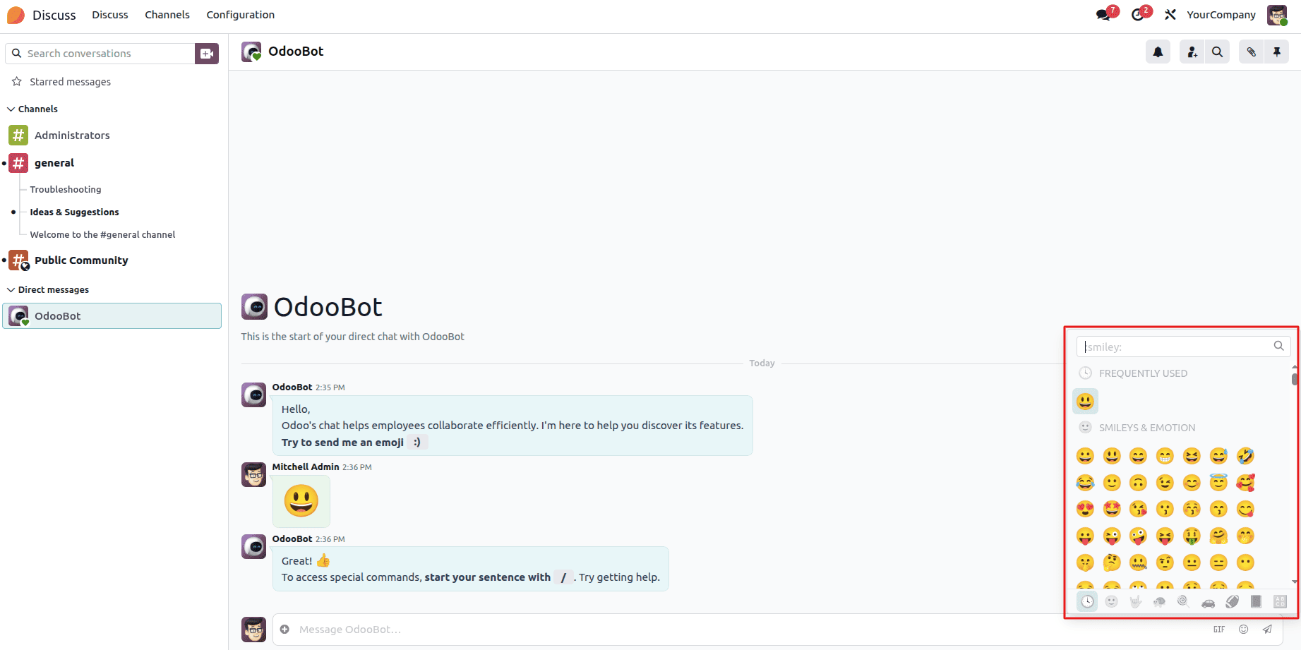 How to Use the EmojiPicker and FileViewer Hook in Odoo 19-cybrosys