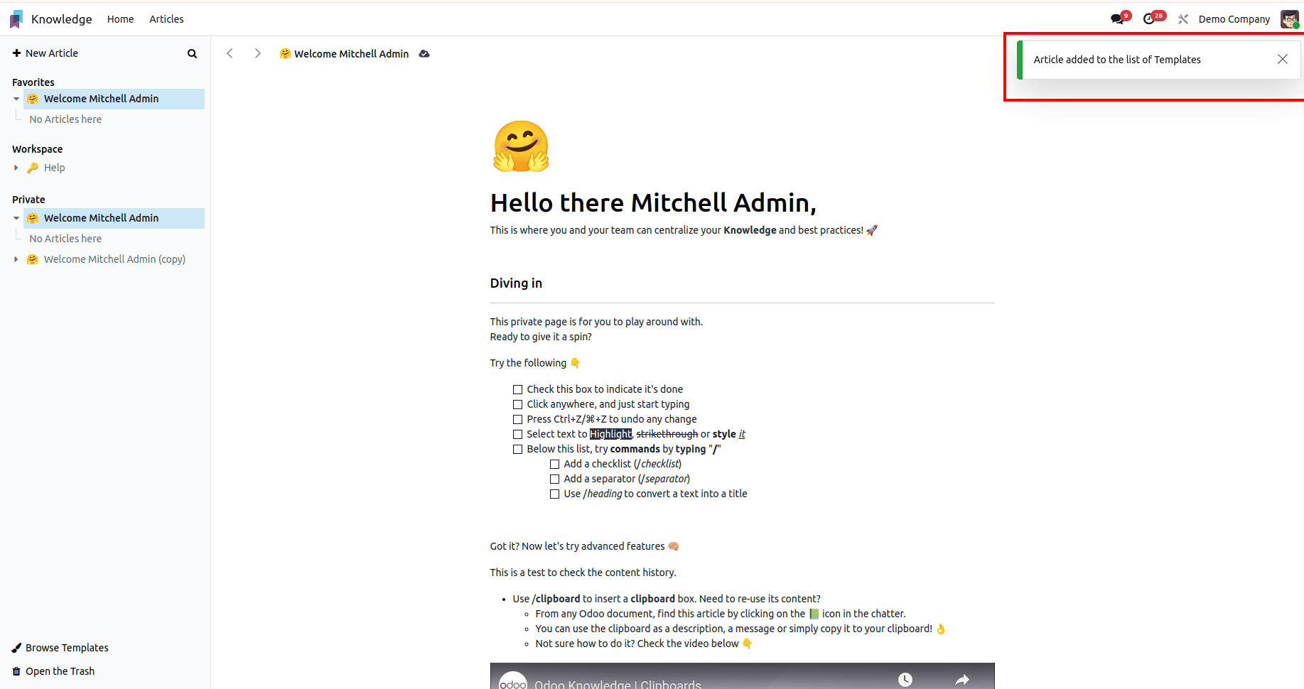 How to Write and Publish Articles with Odoo 18 Knowledge Tools-cybrosys