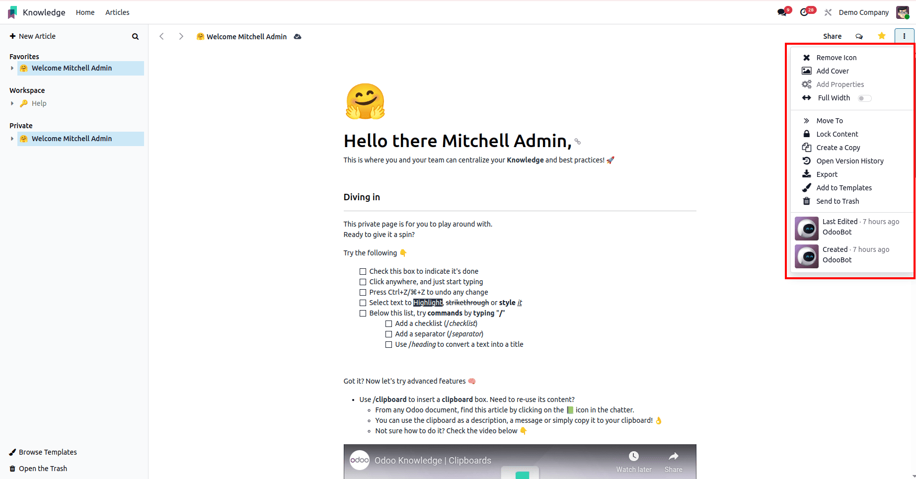 How to Write and Publish Articles with Odoo 18 Knowledge Tools-cybrosys