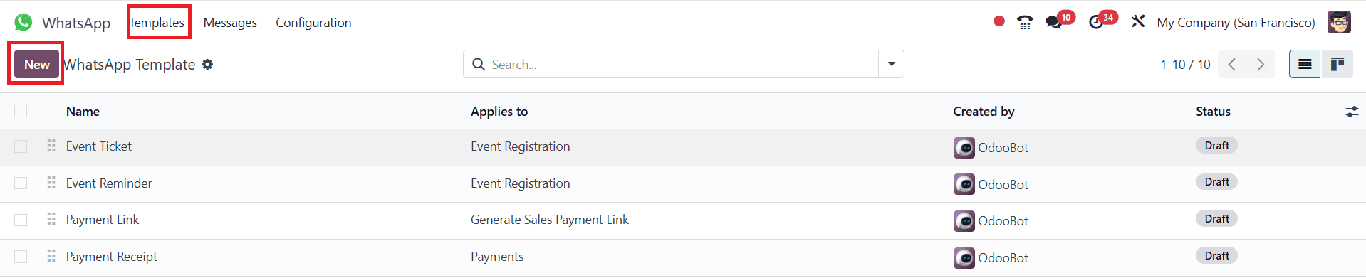 How WhatsApp Templates are Configured in Odoo 18-cybrosys