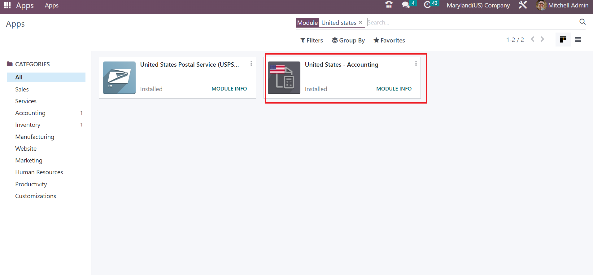 Massachusetts(USA) Sales Tax Calculation in the Odoo 16 Accounting-cybrosys