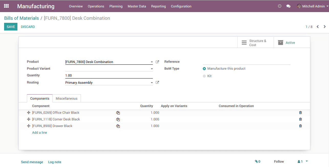 multi-step production in odoo v12