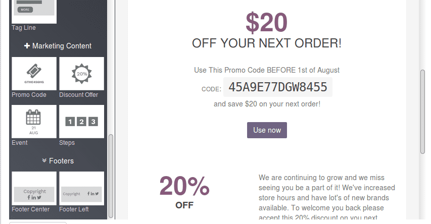 odoo email template header